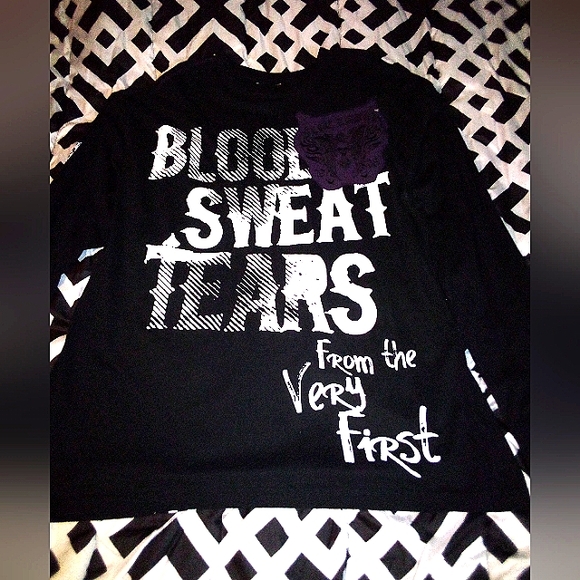 BLAC LABEL Gothic Graphic Embroidered Long Sleeve Exposed Hem Shirt Men's 4X Blk - Picture 1 of 14